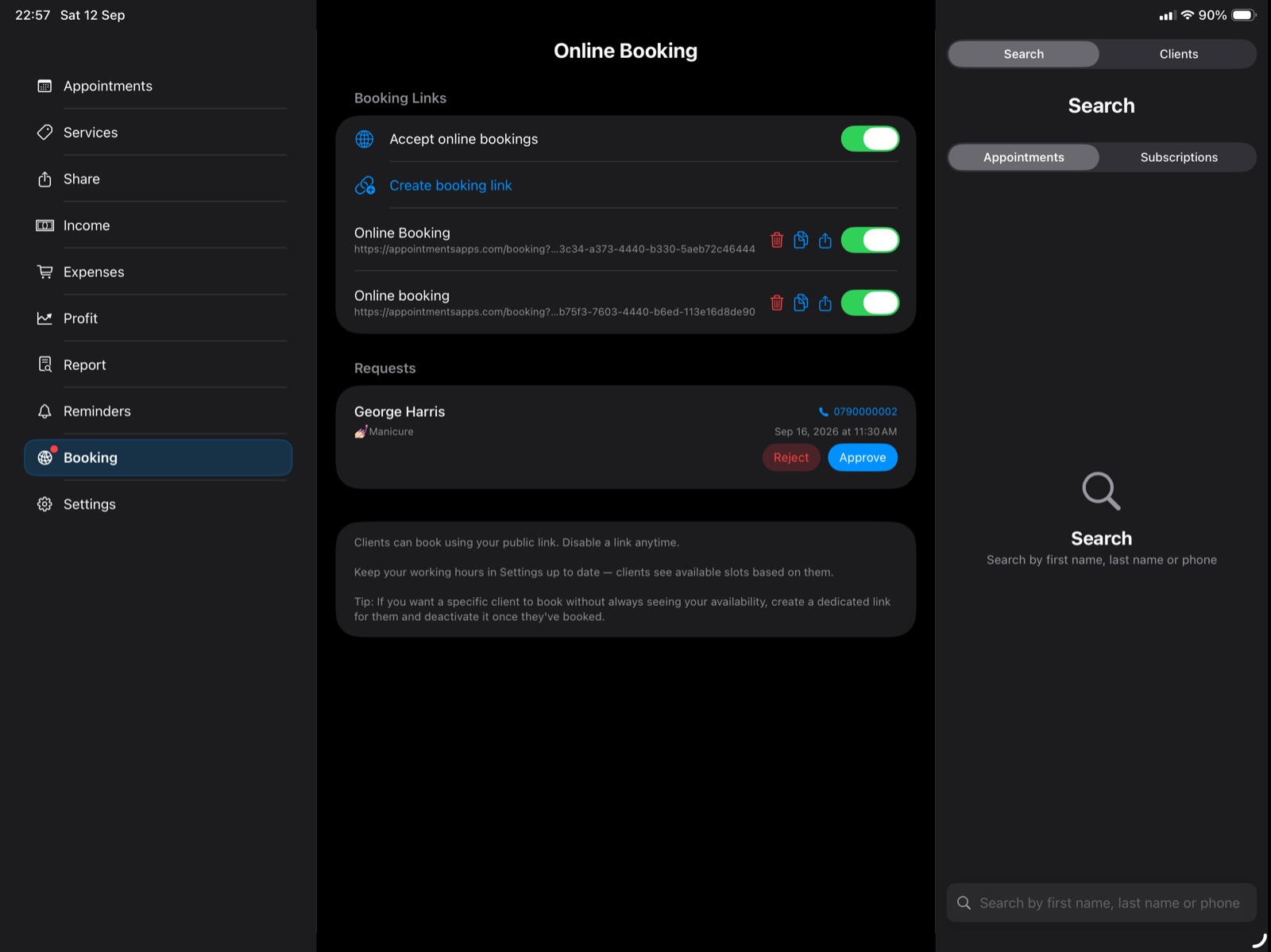 iPad – online randevu talepleri