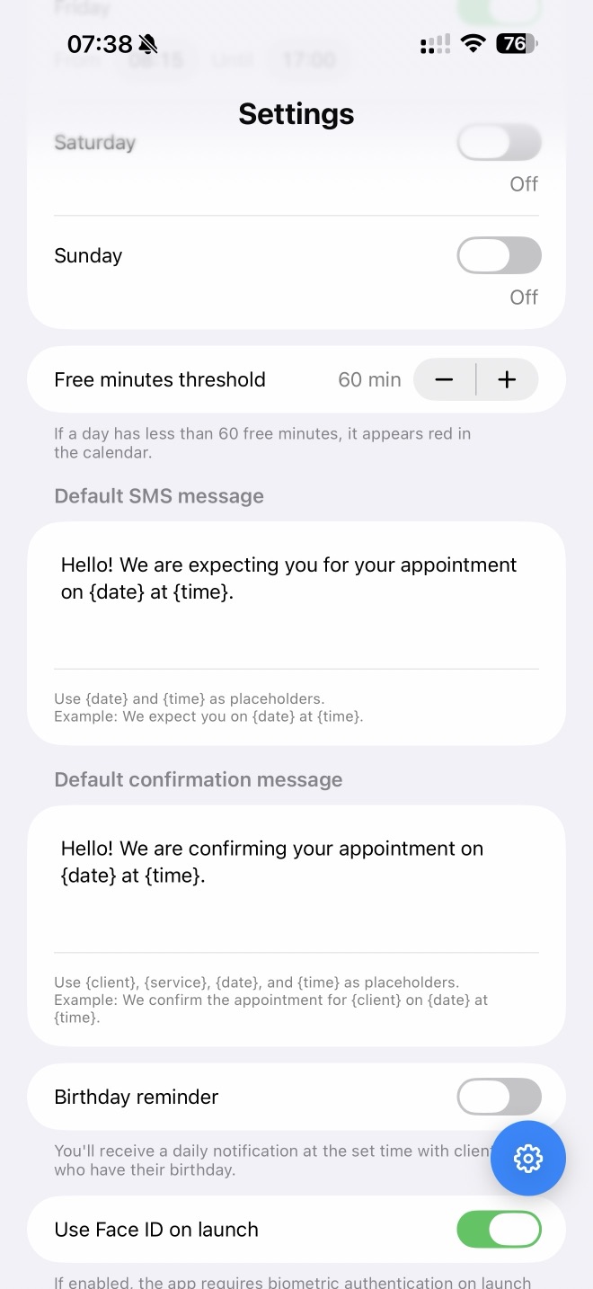 Ekran görüntüsü - Ayarlar ve Face ID