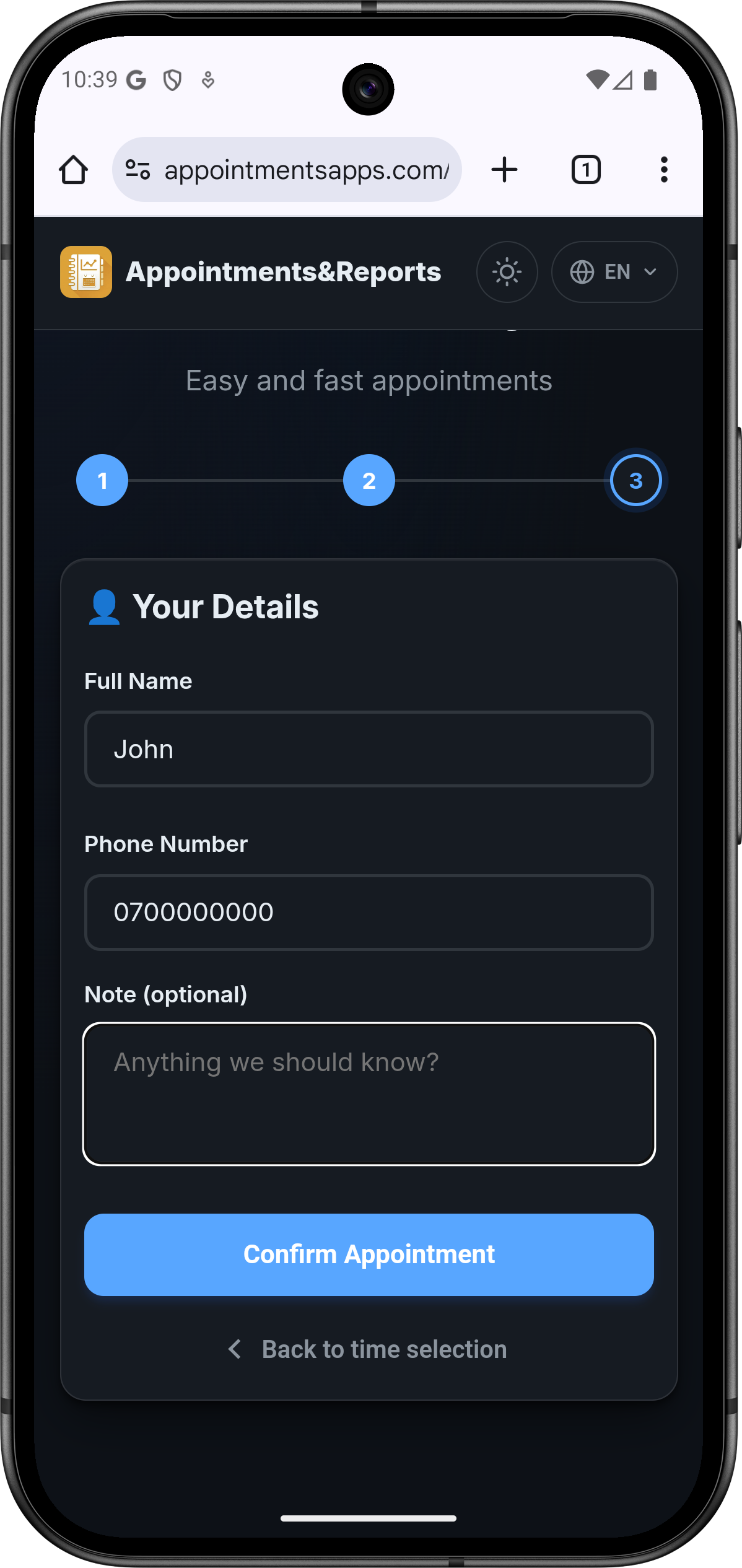 Step 3 – Your details